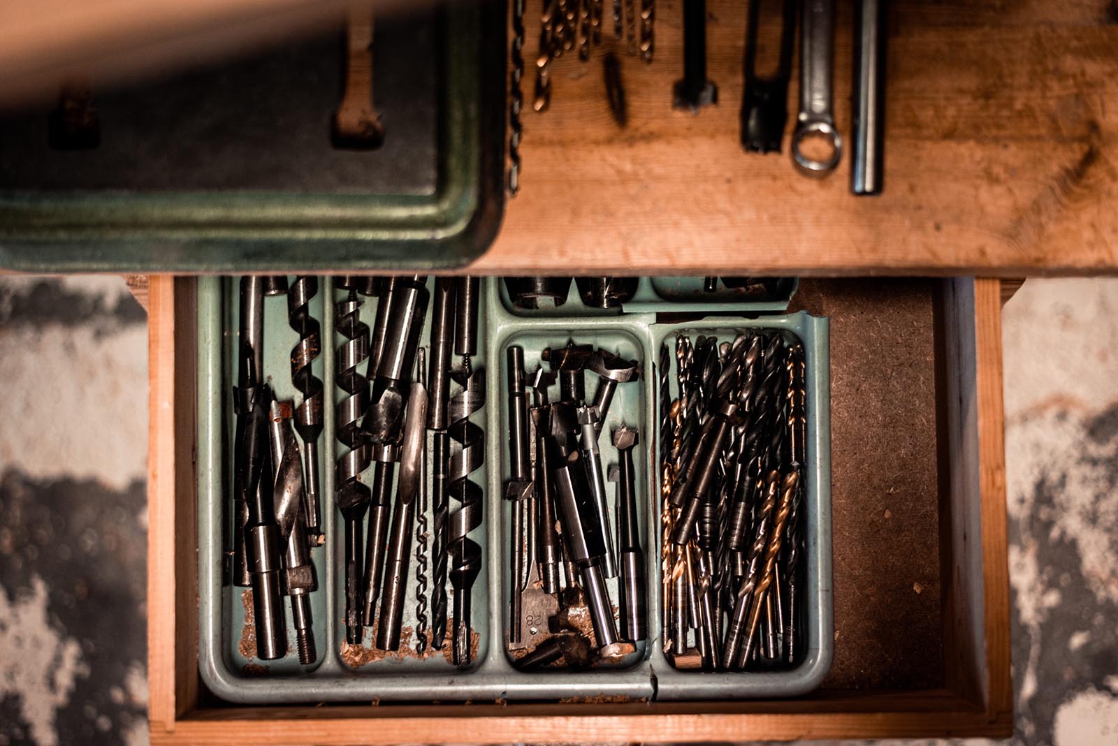 Skuffe med borer o.l